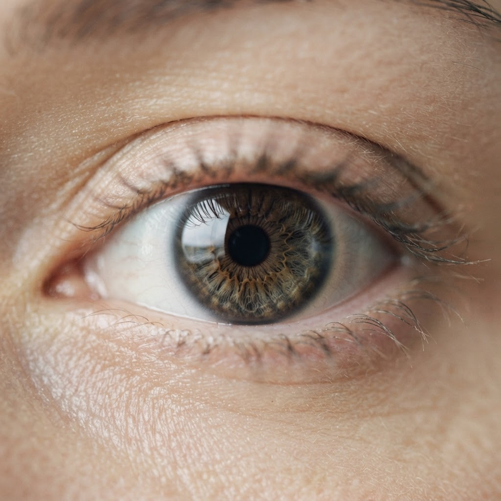 Nahaufnahme eines Auges – präzise Augenprüfung bei Augenoptik Bettzüge