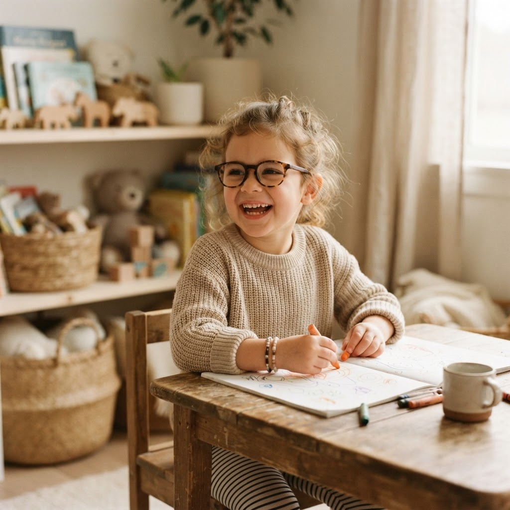 Kind mit robuster Kinderbrille